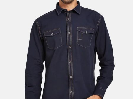 Mettle Men Blue Casual Shirt For Cheap