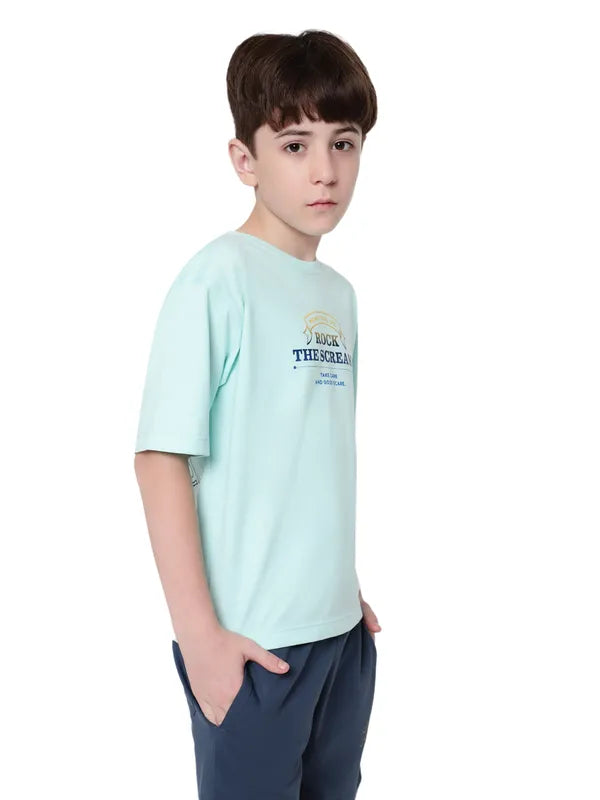 Octave Boys Typography Printed Round Neck Cotton T-Shirt Sale