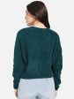 Mettle Women Green Cable Knit Pullover Online