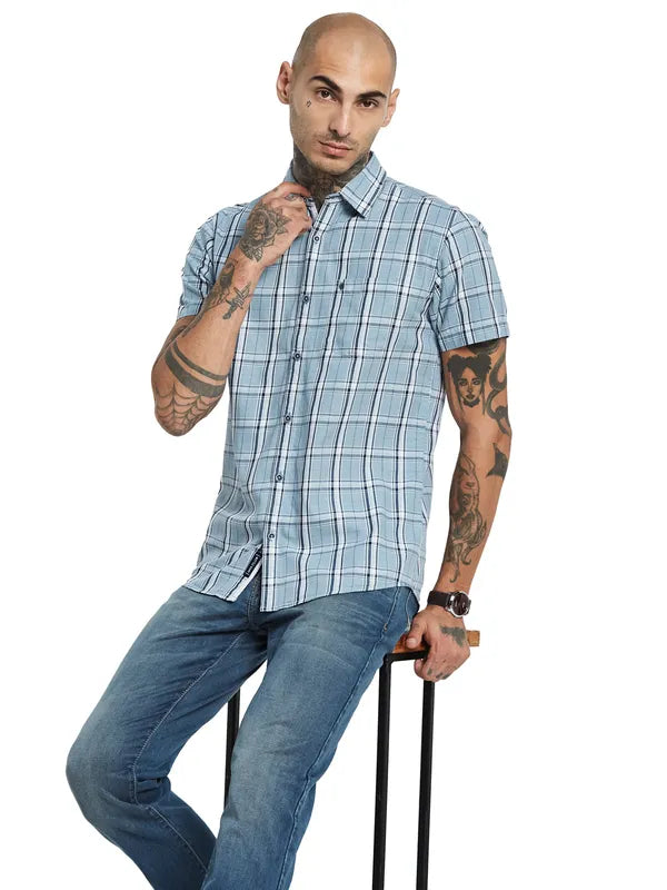 Mettle Checked Short Sleeve Cotton Casual Shirt Online