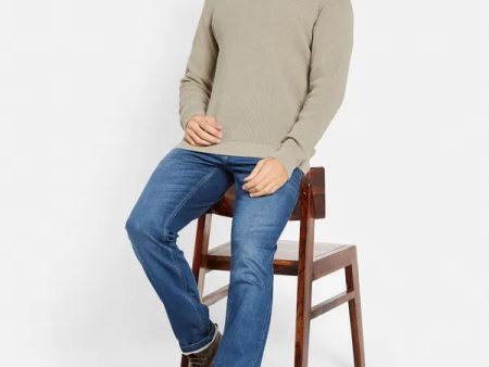 Ribbed V-Neck Cotton Pullover Discount