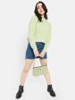 Mettle Women Green Cable Knit Pullover For Sale