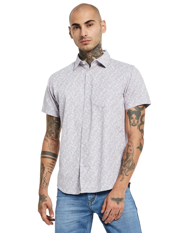 Mettle Micro Ditsy Floral Printed Spread Collar Opaque Casual Shirt Hot on Sale