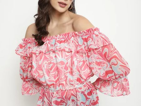 Mettle Abstract Printed Off-Shoulder Top Hot on Sale