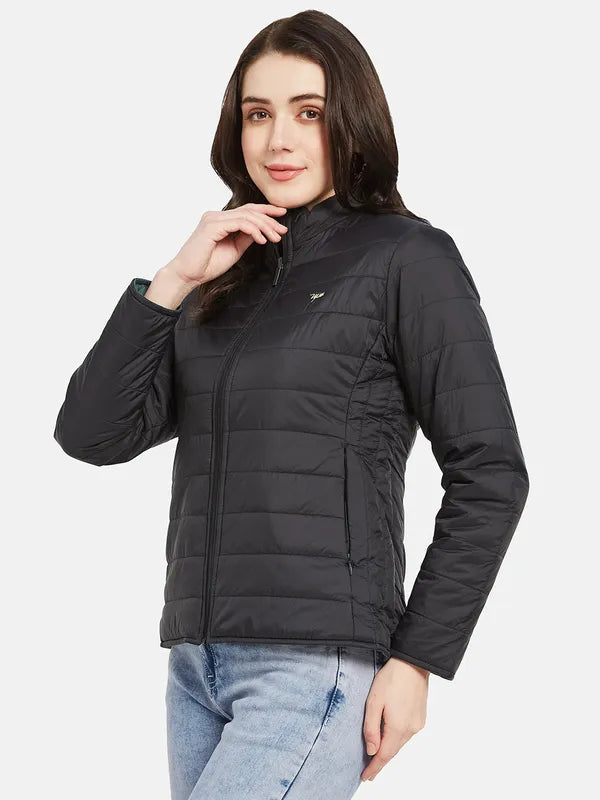 Mettle Women Black Camouflage Padded Jacket Hot on Sale