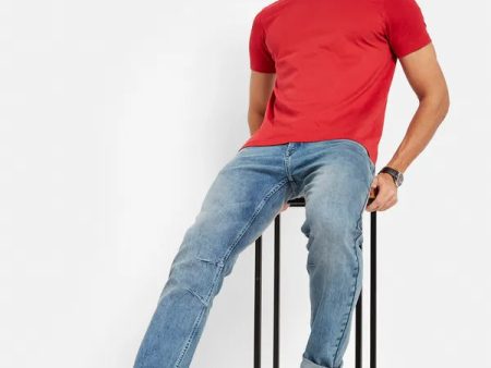 Octave Men Skinny Fit Low Distress Heavy Fade Stretchable Cotton Jeans Online Sale