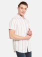 Mettle Vertical Striped Spread Collar Cotton Casual Shirt Discount