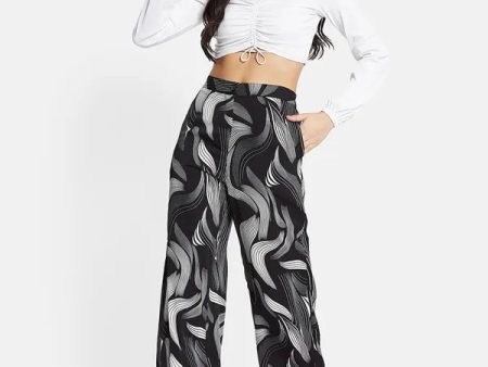 Mettle Women Printed Mid-Rise Straight Fit Trousers Supply