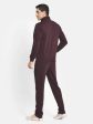 Men Burgundy Solid Cotton Tracksuit For Discount