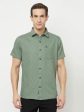 Mettle Men Olive Green Printed Casual Shirt Online Hot Sale