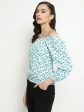 Mettle Floral Print Off-Shoulder Cotton Bardot Top Sale