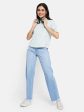 Mettle Women Wide Leg Low Distress Light Fade Cotton Stretchable Jeans Supply