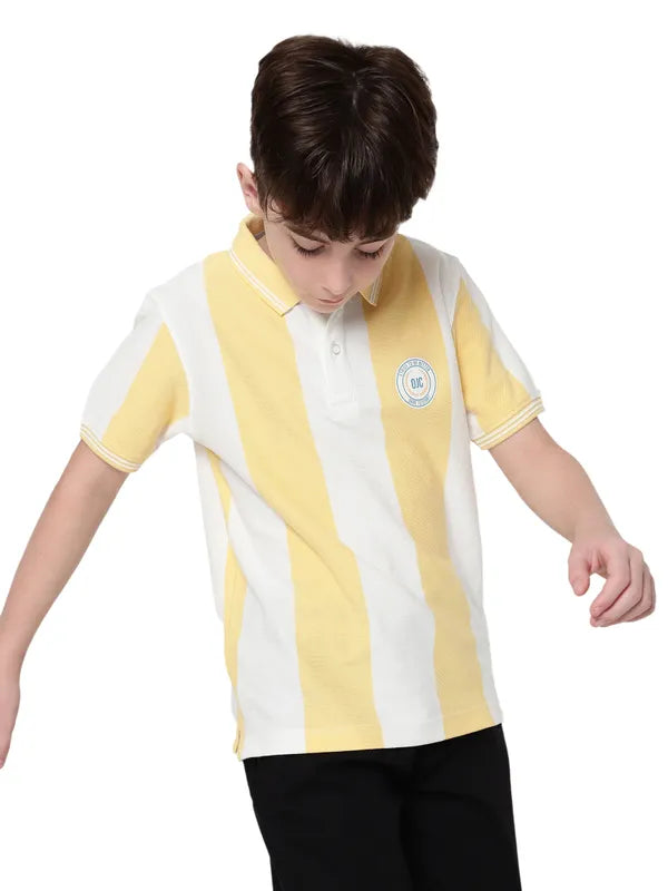 Octave Boys Striped Polo Collar Cotton T-Shirt Supply