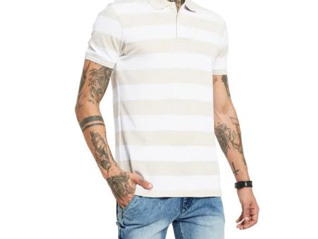 Octave Striped Polo Collar Cotton T-Shirt Fashion