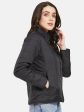 Mettle Women Black Camouflage Padded Jacket Hot on Sale