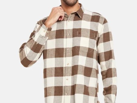 Mettle Men Brown Checked Casual Shirt Online now