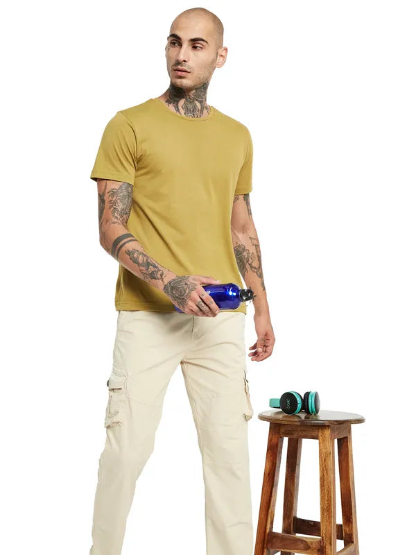 Octave Men Mid-Rise Plain Cotton Cargos Fashion