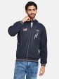 Octave Men Navy Blue Printed Hooded Sweatshirt Supply