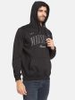 Octave Men Black Printed Hooded Sweatshirt Hot on Sale