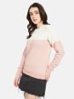 Mettle Women Pink  White Colourblocked Pullover For Sale