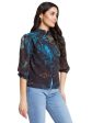 Mettle Print Mandarin Collar Cotton Shirt Style Top Hot on Sale