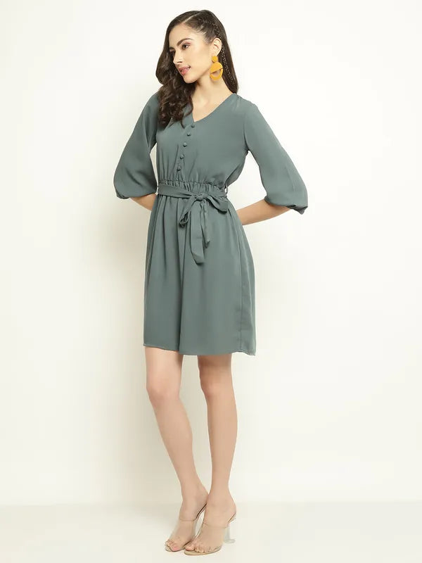 Mettle Puff Sleeve Fit Flare Dress Online Sale