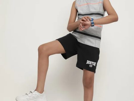 Octave Boys Typography Printed Mid Rise Cotton Shorts Online Sale