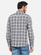 Mettle Men Grey Opaque Checked Casual Shirt Online