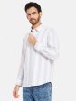 Mettle Men Pink Opaque Striped Casual Shirt Hot on Sale