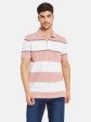 Horizontal Stripes Print Polo T- Shirt Hot on Sale