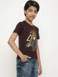 Octave Boys Black Adam Printed Cotton T-Shirt Cheap