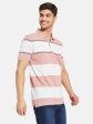 Horizontal Stripes Print Polo T- Shirt Hot on Sale