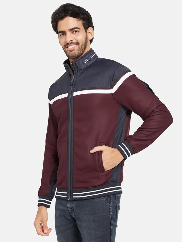 Octave Men Maroon Colourblocked Sweatshirt For Discount