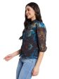 Mettle Print Mandarin Collar Cotton Shirt Style Top Hot on Sale