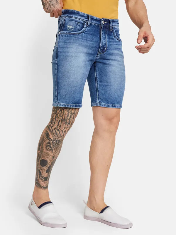 Octave Men Washed Cotton Denim Shorts For Sale