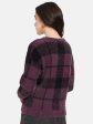 Mettle Women Purple  Black Checked Pullover For Cheap