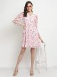 Mettle Floral Printed Puff Sleeve Fit Flare Dress Discount