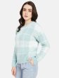 Mettle Women Blue  White Checked Pullover Online Sale