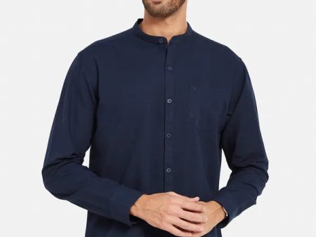 Mettle Men Navy Blue Opaque Casual Shirt Supply