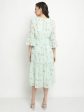 Mettle Floral Print Bell Sleeve Fit Flare Midi Dress Cheap