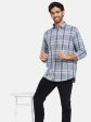 Mettle Men Blue Checked Casual Shirt Supply