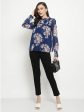 Mettle Floral Printed High Neck Ruffles Regular Top Fashion