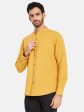 Mettle Men Yellow Opaque Casual Shirt For Sale