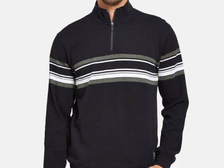 Octave Men Navy Blue Striped Sweatshirt on Sale