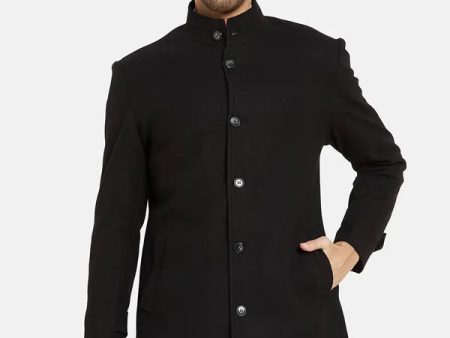 Mettle Single Breasted Mandarin Collar Overcoat Online