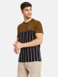 Vertical Stripes Colourblocked T-Shirt Cheap