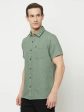 Mettle Men Olive Green Printed Casual Shirt Online Hot Sale