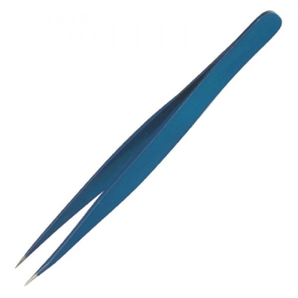 Satin Edge - Fine Point Tip Tweezer 4  - Blue Hot on Sale