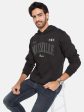 Octave Men Black Printed Hooded Sweatshirt Hot on Sale