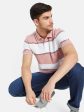 Horizontal Stripes Print Polo T- Shirt Hot on Sale